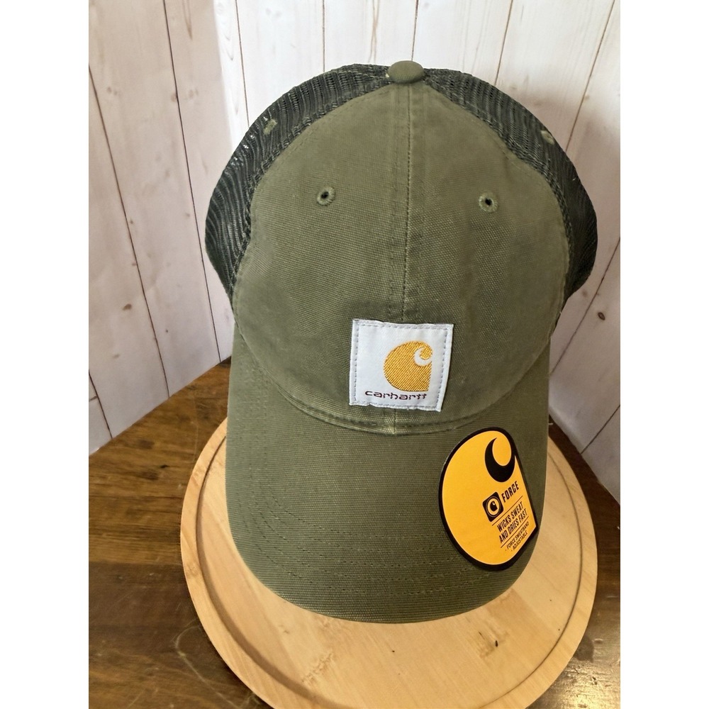 Carhartt Trucker Hat Men‎ Green Mesh Snap Back Cap New Patch Dad